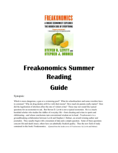 Freakonomics Study Guide - Hinsdale Central High School