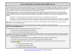 Project Responsibility Assignment Matrix (RAM) Template This