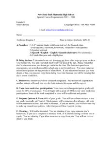 Class contract - Spanish 4 - Sewanhaka Central High School District