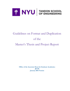 MS Thesis and Project Guidelines