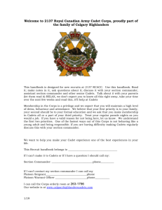 New Recruit Handbook - 2137 Calgary Highlanders Cadet Corps