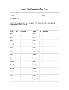 Jung's Word Association Test Form