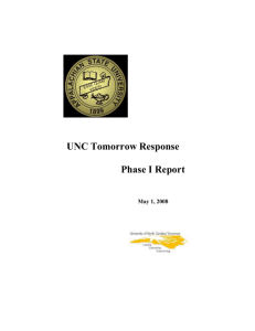 UNC Tomorrow Response Phase I Report Template