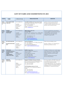 LIST OF FAIRS AND EXHIBITIONS IN 2013