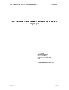 Non Volatile Cache Command Proposal for ATA8-ACS