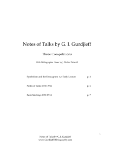 Notes - Gurdjieff