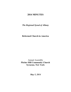 2014 minutes - Regional Synod of Albany