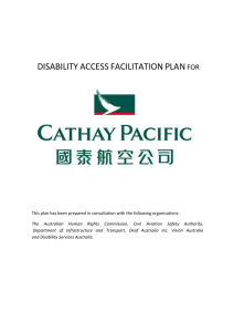 Australia Disability Access Facilitation Plan for Cathay Pacific