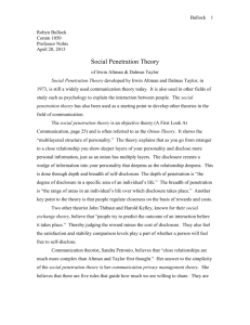 Research Paper – Social Penetration Theory