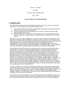 Management Letter: 2006 - University of Rhode Island