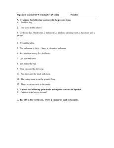 Español 1 Unidad 6B Worksheet 1 (Vocab)