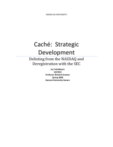 Caché: Strategic Development