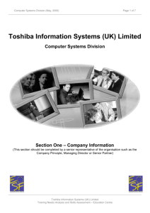 Toshiba Information Systems (UK) Limited