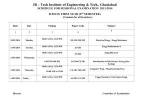 10.00 AM to 12.30 PM - HI-TECH Institute of Engineering