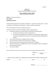 Form 31 - Court Ordered Parole Order