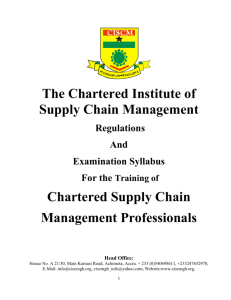 CISCM, GHANA Course Outlines - Chartered Institute of Supply