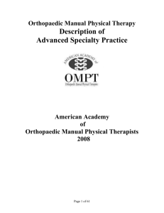 2008 Manual Therapy Description of Advanced