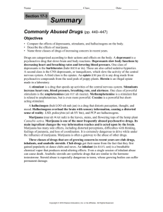 Commonly Abused Drugs (pp. 440–447) Objectives • Compare the