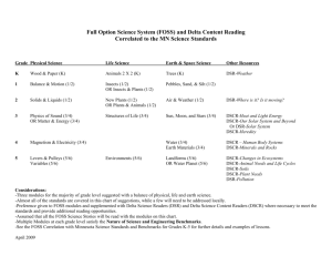 DRAFT of Full Option Science System (FOSS) Modules Correlated