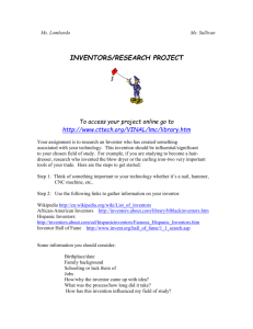 American Inventors/Research Project