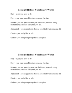 Lesson 8 Robust Vocabulary Words