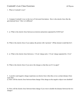 Coulomb's Law Worksheet