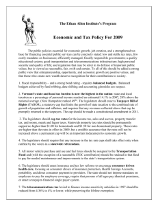 Economic and Tax Policy for 2009