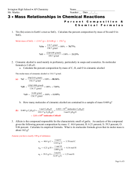 Grade 11 Chemistry: Stoichiometry Things to know: To solve