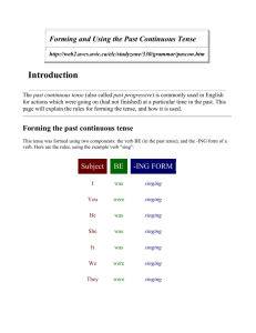 past progressive tense