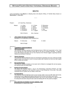 Minutes - Witham Fourth District Internal Drainage Board