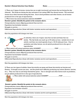 Darwin*s Natural Selection Worksheet