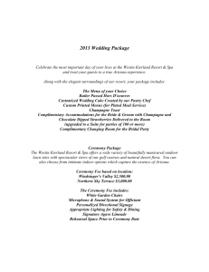 2009 Wedding Package