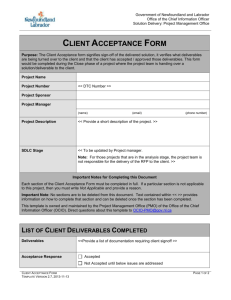Client Acceptance Template - Office of the Chief Information Officer