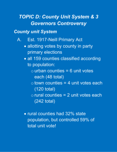 County Unit System & 3 Governors Controversy