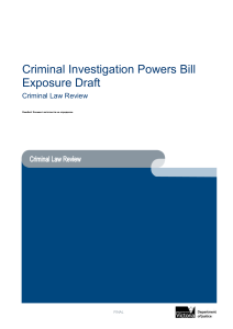 Criminal Investigation Powers Bill Exposure Draft