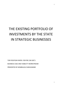 The existing portfolio of investments by the state in
