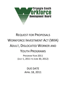 Request for Proposals Workforce Investment Act (WIA) Adult