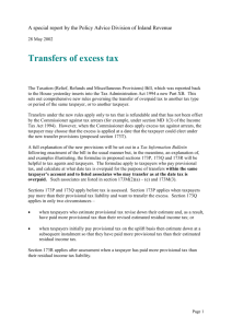 Transfers of excess tax