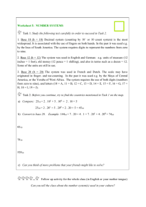 Worksheet 5: NUMBER SYSTEMS Task 1: Study the following text