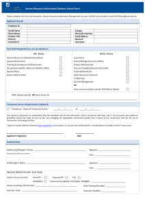 Human Resource Information Systems Access Form