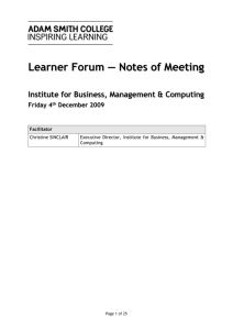 Learner Forum Notes of Meeting