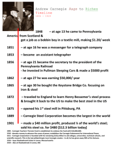Andrew Carnegie Rags to Riches Timeline