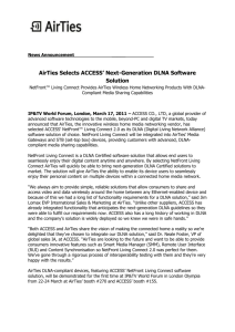 AirTies Selects ACCESS' Next-Generation DLNA Software Solution