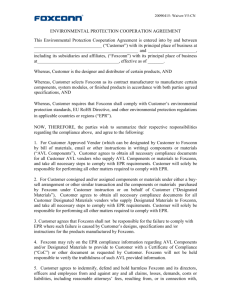 ROHS Certificate of Conformance Agreement