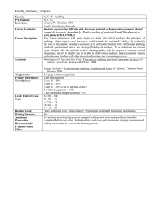 Syllabus Template: Template would be kept online each semester in