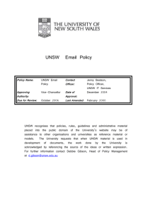E-mail Policy - UNSW IT - University of New South Wales