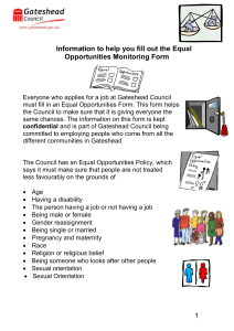 Information to help you fill out the Equal Opportunities Monitoring Form