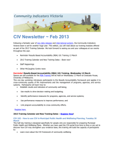 CIV Newsletter - Community Indicators Victoria