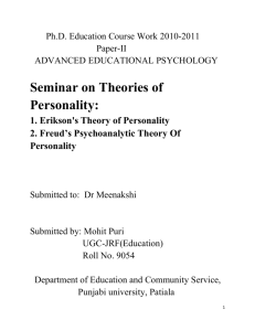 Ph.D. Education Course Work 2010-2011 Paper
