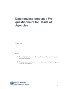 Data request template/Pre-interview questionnaire